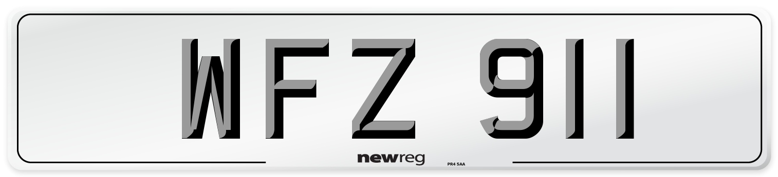 WFZ 911 Number Plate from New Reg